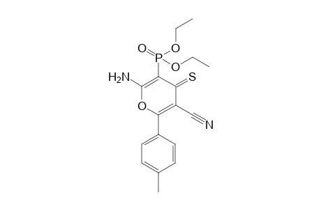 6-Amino-5-diethoxyphosphoryl-2-(4-methylphenyl)-4-sulfanylidene-3-pyrancarbonitrile