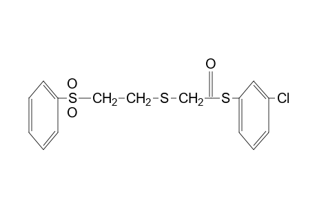 {[2-(phenylsulfonyl)ethyl]thio}thioacetic acid, S-(m-chlorophenyl) ester