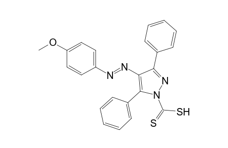 3,5-diphenyl-4-[(p-methoxyphenyl)azo]pyrazole-1-carbodithioic acid