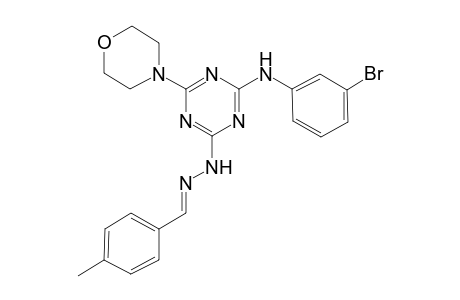 Benzaldehyde, 4-methyl-, [4-[(3-bromophenyl)amino]-6-(4-morpholinyl)-1,3,5-triazin-2-yl]hydrazone