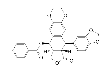 Naphtho[2,3-c]furan-1(3H)-one, 9-(1,3-benzodioxol-5-yl)-4-(benzoyloxy)-3a,4,9,9a-tetrahydro-6,7-dimethoxy-, (3a.alpha.,4.beta.,9.beta.,9a.beta.)-