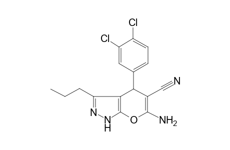 6-Amino-4-(3,4-dichlorophenyl)-3-propyl-1,4-dihydropyrano[2,3-c]pyrazole-5-carbonitrile