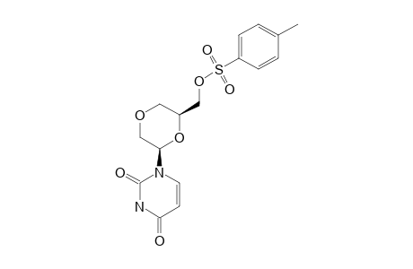 2',3'-ANHYDRO-5'-O-(4-TOLYLSULFONYL)-2',3'-SECOURIDINE;1-((2R,6S)-6-[(4-TOLYLSULFONYLOXY)-METHYL]-1,4-DIOXAN-2-YL)-URACIL