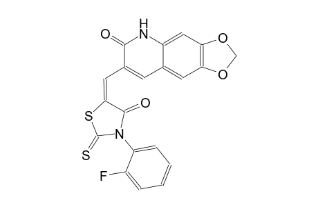 [1,3]dioxolo[4,5-g]quinolin-6(5H)-one, 7-[(E)-[3-(2-fluorophenyl)-4-oxo-2-thioxo-5-thiazolidinylidene]methyl]-