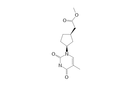 2',3',5'-Trideoxy-5'-(methoxycarbonyl)-1'-A-carbathymidine;methyl-cis-(1,2,3,4-tetrahydro-5-methyl-2,4-dioxopyrimidin-1-yl)-cyclopentaneacetate