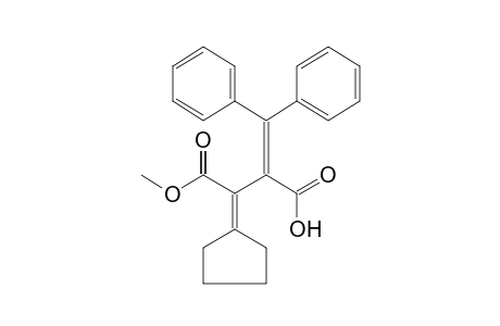 2-cyclopentylidene-3-(diphenylmethylene)succinic acid, 1-methyl ester
