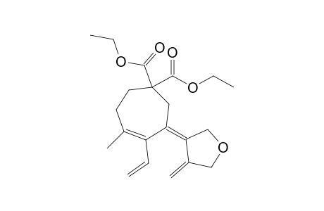 Diethyl-(Z)-4-ethenyl-5-methyl-3-(4'-methylenedihydrofuran-3'-ylidene)-cyclohept-4-enedicarboxylate