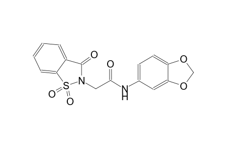 N-(1,3-benzodioxol-5-yl)-2-(1,1-dioxido-3-oxo-1,2-benzisothiazol-2(3H)-yl)acetamide