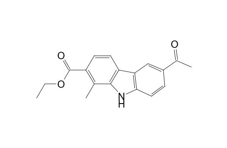 9H-Carbazole-2-carboxylic acid, 6-acetyl-1-methyl-, ethyl ester