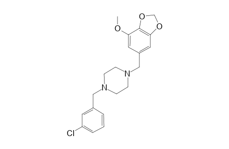 1-(3-Chlorobenzyl)-4-[(7-methoxy-1,3-benzodioxol-5-yl)methyl]piperazine