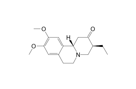 (3R*,11BR*)-3-ETHYL-1,3,4,6,7,11B-HEXAHYDRO-9,10-DIMETHOXY-2H-BENZO-[A]-QUINOLIZIN-2-ONE