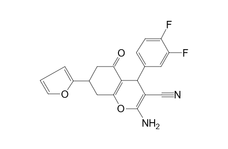 2-Amino-4-(3,4-difluorophenyl)-7-(2-furanyl)-5-oxo-4,6,7,8-tetrahydro-1-benzopyran-3-carbonitrile