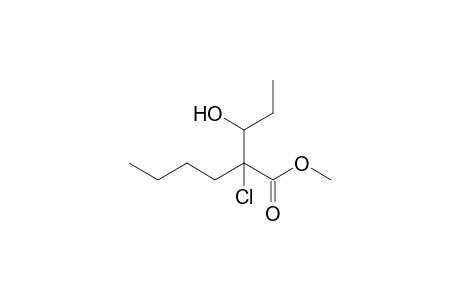 2-Chloro-2-(1-hydroxypropyl)hexanoic acid methyl ester