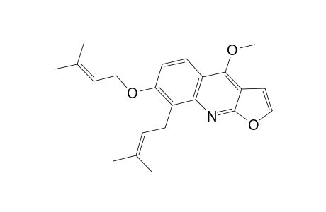 4-Methoxy-8-(3-methyl-2-butenyl)-7-[(3-methyl-2-butenyl)oxy]furo[2,3-b]quinoline