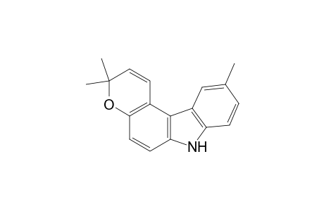 GLYCOMAURIN;3,3,10-TRIMETHYL-3,7-DIHYDROPYRANO-[2,3-C]-CARBAZOLE