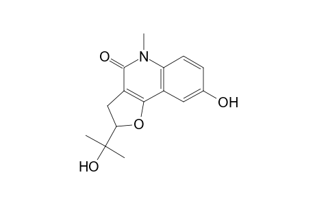 (+)-8-HYDROXY-2-(1'-HYDROXY-1'-METHYLETHYL)-5-METHYL-2,3-DIHYDROFURO-[3,2-C]-QUINOLIN-4(5H)-ONE