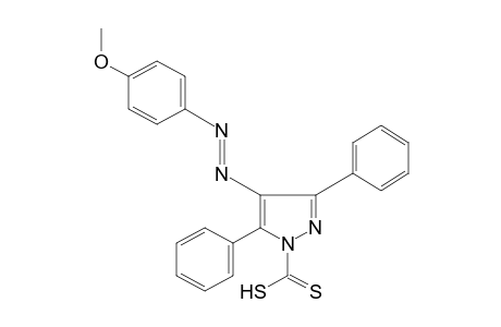 3,5-diphenyl-4-[(p-methoxyphenyl)azo]pyrazole-1-carbodithioic acid