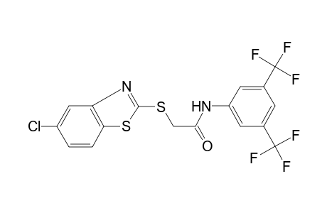 N-[3,5-bis(trifluoromethyl)phenyl]-2-[(5-chloro-1,3-benzothiazol-2-yl)sulfanyl]acetamide