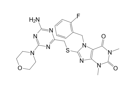 1H-purine-2,6-dione, 8-[[[4-amino-6-(4-morpholinyl)-1,3,5-triazin-2-yl]methyl]thio]-7-[(2-fluorophenyl)methyl]-3,7-dihydro-1,3-dimethyl-