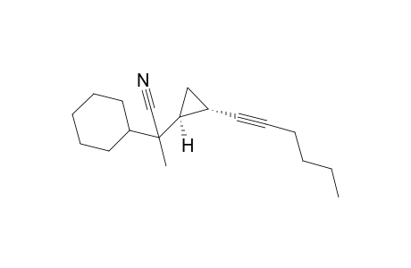 2-cyclohexyl-2-[(1S,2S)-2-hex-1-ynylcyclopropyl]propanenitrile