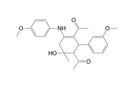 1-[3-acetyl-6-hydroxy-2-(3-methoxyphenyl)-6-methyl-4-(p-anisidino)cyclohex-3-en-1-yl]ethanone