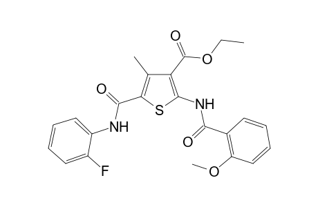 5-[(2-fluoroanilino)-oxomethyl]-2-[[(2-methoxyphenyl)-oxomethyl]amino]-4-methyl-3-thiophenecarboxylic acid ethyl ester
