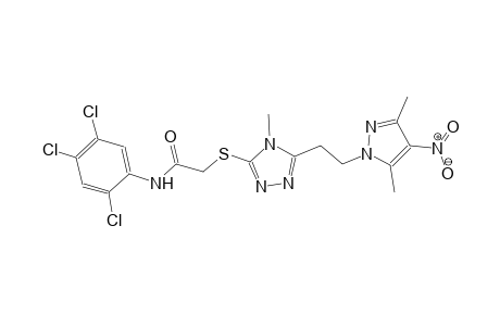 2-({5-[2-(3,5-dimethyl-4-nitro-1H-pyrazol-1-yl)ethyl]-4-methyl-4H-1,2,4-triazol-3-yl}sulfanyl)-N-(2,4,5-trichlorophenyl)acetamide