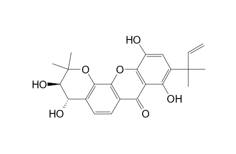 Pyrano[3,2-c]xanthen-7(2H)-one, 9-(1,1-dimethyl-2-propenyl)-3,4-dihydro-3,4,8,11-tetrahydroxy-2,2-dimethyl-, trans-(.+-.)-