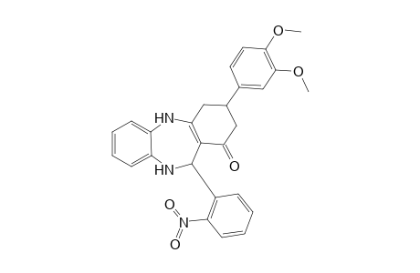 3-(3,4-Dimethoxyphenyl)-11-(2-nitrophenyl)-2,3,4,5,10,11-hexahydro-1H-dibenzo[b,e][1,4]diazepin-1-one