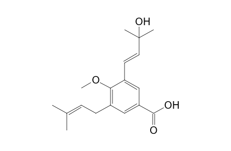 3-[(1-E)-3-HYDROXY-3-METHYL-1-BUTENYL]-4-METHOXY-5-(3-METHYL-2-BUTENYL)-BENZOIC_ACID