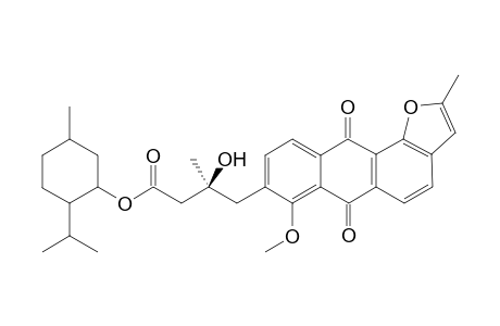 (-)-menthyl (3S)-3-hydroxy-4-(7'-methoxy-2'-methyl-6',11'-dioxo-6',11'-dihydroanthra[1',2'-b]furan-8'-yl)-3-methylbutanoate