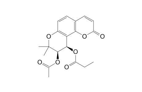 Propionic acid (9R,10R)-9-acetoxy-8,8-dimethyl-9,10-dihydro-2H,8H-benzo[1,2-b:3,4-b']dipyran-2-one-10-yl ester