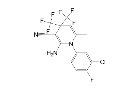 2-Amino-1-(3-chloro-4-fluorophenyl)-6-methyl-4,4-bis(trifluoromethyl)-1,4-dihydro-3-pyridinecarbonitrile