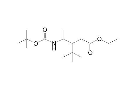 Pentanoic acid, (4S)-4-[(t-butoxycarbonyl)amino]-(3RS)-3-t-butyl-, ethyl ester