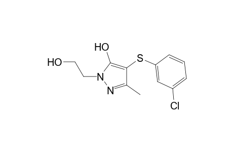 4-((3-chlorophenyl)thio)-1-(2-hydroxyethyl)-3-methyl-1H-pyrazol-5-ol