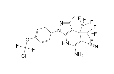 6-Amino-1-[4-(chloro-difluoro-methoxy)-phenyl]-3-methyl-4,4-bis-trifluoromethyl-4,7-dihydro-1H-pyrazolo[3,4-b]pyridine-5-carbonitrile