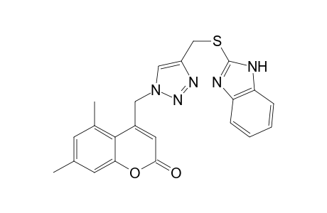 4-((4-(((1H-benzo[d]imidazol-2-yl)thio)methyl)-1H-1,2,3-triazol-1-yl)methyl)-5,7-dimethyl-2H-chromen-2-one