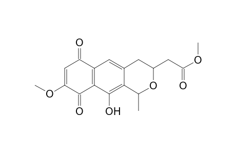 1H-Naphtho[2,3-c]pyran-3-acetic acid, 3,4,6,9-tetrahydro-10-hydroxy-8-methoxy-1-methyl-6,9-dioxo-, methyl ester