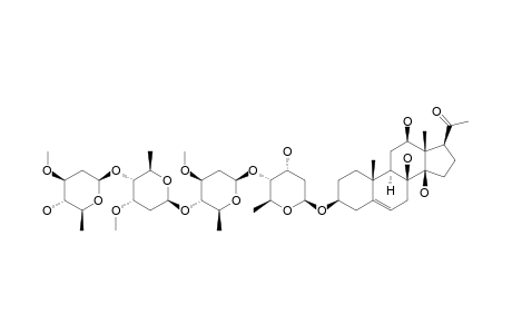 ISOLINEOLON-3-O-BETA-OLEANDROPYRANOSYL-(1->4)-BETA-CYMAROPYRANOSYL-(1->4)-BETA-OLEANDROPYRANOSYL-(1->4)-BETA-DIGITOXOPYRANOSIDE