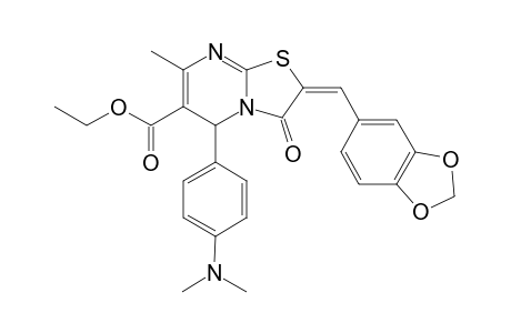 ethyl (2E)-2-(1,3-benzodioxol-5-ylmethylene)-5-[4-(dimethylamino)phenyl]-7-methyl-3-oxo-2,3-dihydro-5H-[1,3]thiazolo[3,2-a]pyrimidine-6-carboxylate