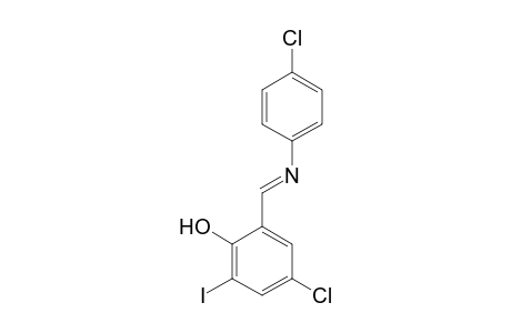 4-Chloro-2-{[(4-chlorophenyl)imino]methyl}-6-iodophenol
