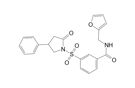 Benzamide, N-(2-furanylmethyl)-3-[(2-oxo-4-phenyl-1-pyrrolidinyl)sulfonyl]-