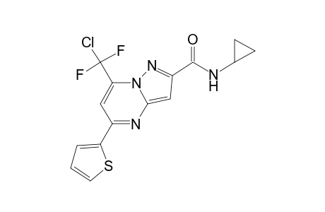 7-[chloranyl-bis(fluoranyl)methyl]-N-cyclopropyl-5-thiophen-2-yl-pyrazolo[1,5-a]pyrimidine-2-carboxamide