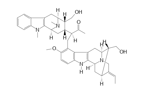 (3S)-4-((6S,10S,11R,11aS,E)-9-ethylidene-11-(hydroxymethyl)-2-methoxy-5,6,8,9,10,11,11a,12-octahydro-6,10-methanoindolo[3,2-b]quinolizin-1-yl)-3-((6S,8R,9R,10S)-9-(hydroxymethyl)-5,12-dimethyl-6,7,8,9,10,11-hexahydro-5H-6,10-epiminocycloocta[b]indol-8-yl)butan-2-one
