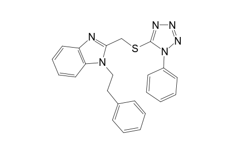 1-(2-Phenylethyl)-2-([(1-phenyl-1H-tetraazol-5-yl)sulfanyl]methyl)-1H-benzimidazole