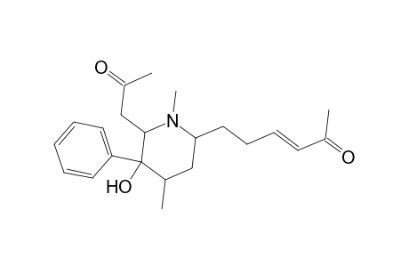 3-Hexen-2-one, 6-(6-acetonyl-5-hydroxy-1,4-dimethyl-5-phenyl-2-piperidyl)-, stereoisomer