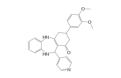 3-(3,4-dimethoxyphenyl)-11-(4-pyridinyl)-2,3,4,5,10,11-hexahydro-1H-dibenzo[b,e][1,4]diazepin-1-one