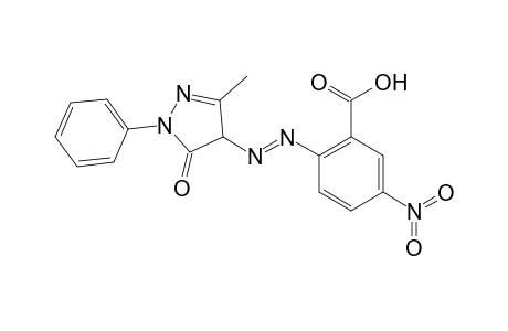 2-[(E)-(3-Methyl-5-oxo-1-phenyl-4,5-dihydro-1H-pyrazol-4-yl)diazenyl]-5-nitrobenzoic acid