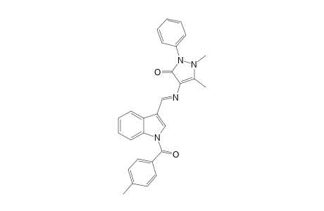 (E)-1,5-dimethyl-4-(((1-(4-methylbenzoyl)-1H-indol-3-yl)methylene)amino)-2-phenyl-1,2-dihydro-3H-pyrazol-3-one