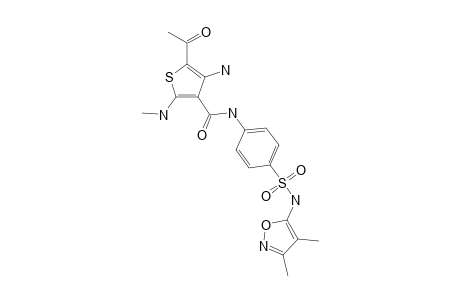 5-Acetyl-4-amino-N-(4-{[(3,4-dimethylisoxazol-5-yl)amino]sulfonyl}phenyl)-2-(methylamino)thiophene-3-carboxamide